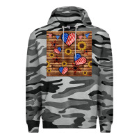 Slate Camo 4th of july hearts seamless pattern Premium Hoodie - BundleAndBundleShop