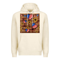 Tofu 4th of july hearts seamless pattern Premium Hoodie - BundleAndBundleShop
