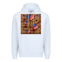 White 4th of july hearts seamless pattern Premium Hoodie - BundleAndBundleShop
