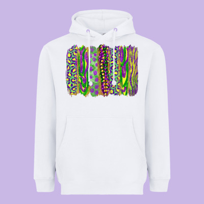 Heavyweight Hoodie Mardi gras brush stroke