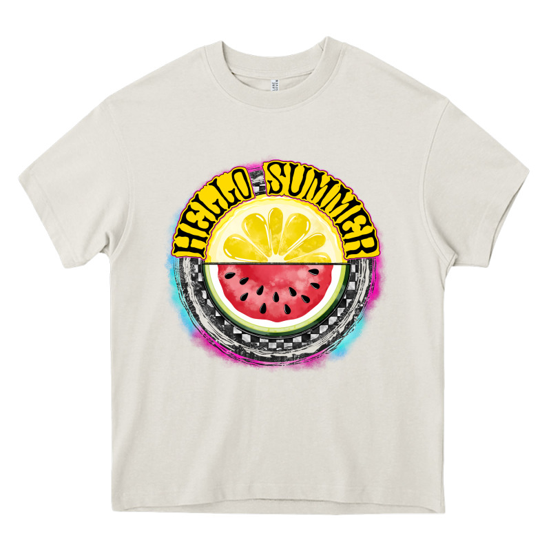 Hello Summer Heavy Core Tee by CowhideDigitalArt | Teevron