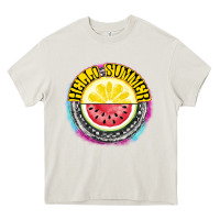 Cream Hello Summer Heavy Core Tee - CowhideDigitalArt