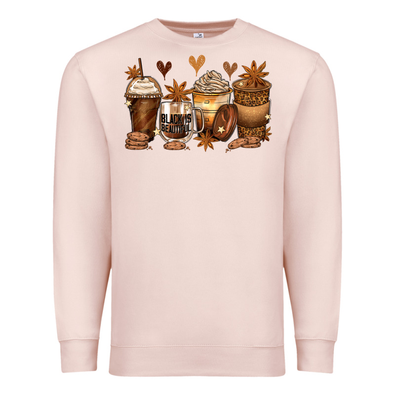 Melanin Afro Coffee Cups Premium Sweatshirt by Zillion Design Studio | Teevron