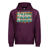 Mauve Wine autism awareness puzzle background Urban Hoodie - Artiststas
