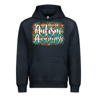 Navy autism awareness puzzle background Urban Hoodie - Artiststas