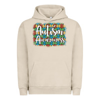 Pigment French Oak autism awareness puzzle background Urban Hoodie - Artiststas