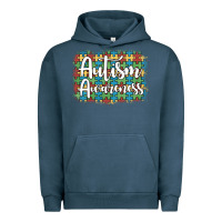 Pigment Midnight Navy autism awareness puzzle background Urban Hoodie - Artiststas