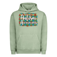 Pigment Oil Green autism awareness puzzle background Urban Hoodie - Artiststas