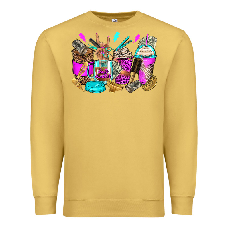 Hair Hustler Coffee Cups Premium Sweatshirt by Zillion Design Studio | Teevron