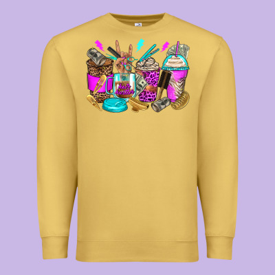Hair Hustler Coffee Cups Premium Sweatshirt Designed By Zillion Design Studio