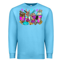 Ocean Blue hair hustler coffee cups Premium Sweatshirt - Zillion Design Studio