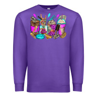 Purple hair hustler coffee cups Premium Sweatshirt - Zillion Design Studio