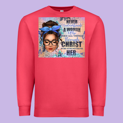Never Underestimate A Woman Who Does All Things Th Premium Sweatshirt Designed By Texasbilliewilder