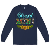 Navy blessed mini Long Sleeve Tee - BarkalooDesign