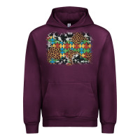 Autism Awareness Leopard Cowhide Background Urban Hoodie | Teevron