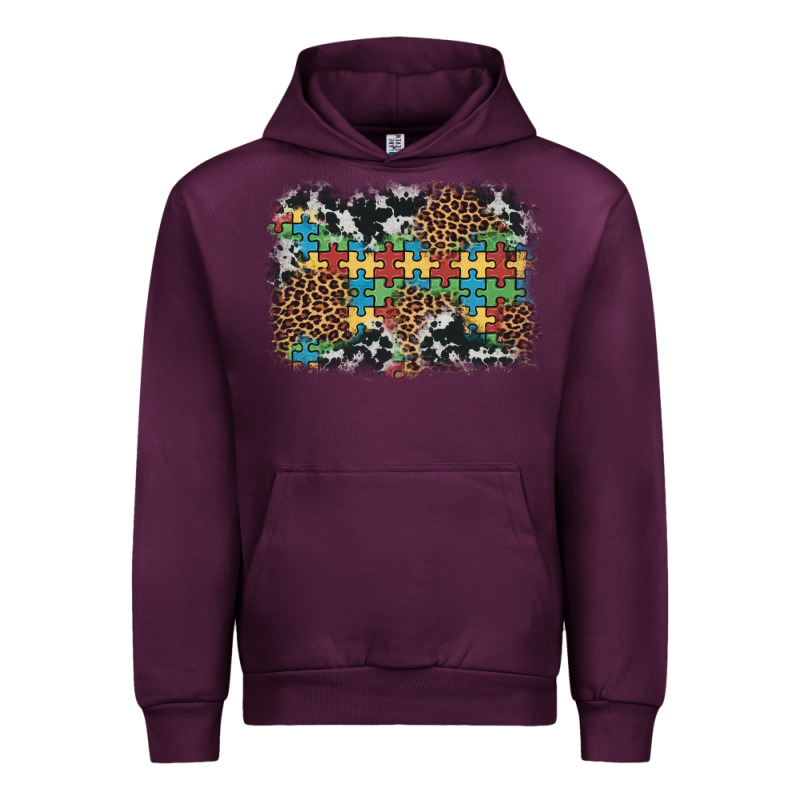Autism Awareness Leopard Cowhide Background Urban Hoodie by Artiststas | Teevron