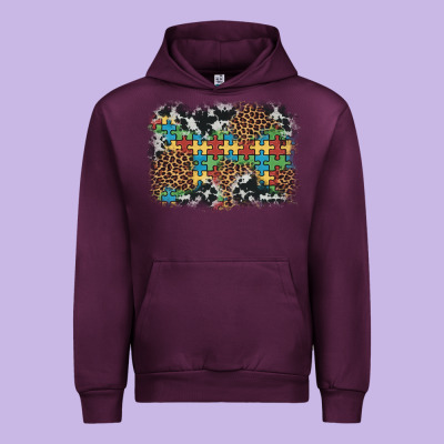 Autism Awareness Leopard Cowhide Background Urban Hoodie Designed By Artiststas