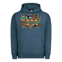 Pigment Midnight Navy autism awareness leopard cowhide background Urban Hoodie - Artiststas