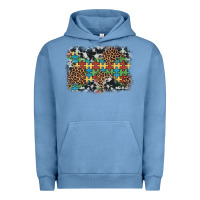 Pigment Pebble Blue autism awareness leopard cowhide background Urban Hoodie - Artiststas