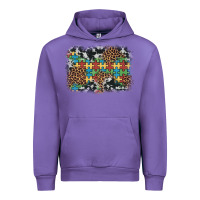 Tulip autism awareness leopard cowhide background Urban Hoodie - Artiststas