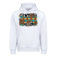 White autism awareness leopard cowhide background Urban Hoodie - Artiststas