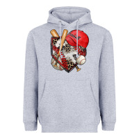 Heather Grey baseball home plate Heavyweight Hoodie - Zillion Design Studio