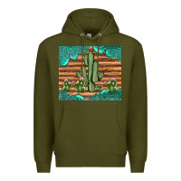 Army Green cactus gemstone Premium Hoodie - JahusDesignShop