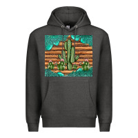 Charcoal Heather cactus gemstone Premium Hoodie - JahusDesignShop