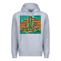 Heather Grey cactus gemstone Premium Hoodie - JahusDesignShop