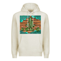 Oatmeal Heather cactus gemstone Premium Hoodie - JahusDesignShop