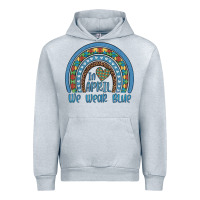 Heather Grey in april we wear blue autism awareness leopard rainbow Urban Hoodie - Artiststas