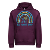 Mauve Wine in april we wear blue autism awareness leopard rainbow Urban Hoodie - Artiststas