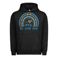 Pigment Black in april we wear blue autism awareness leopard rainbow Urban Hoodie - Artiststas