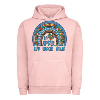 Pigment Salmon in april we wear blue autism awareness leopard rainbow Urban Hoodie - Artiststas