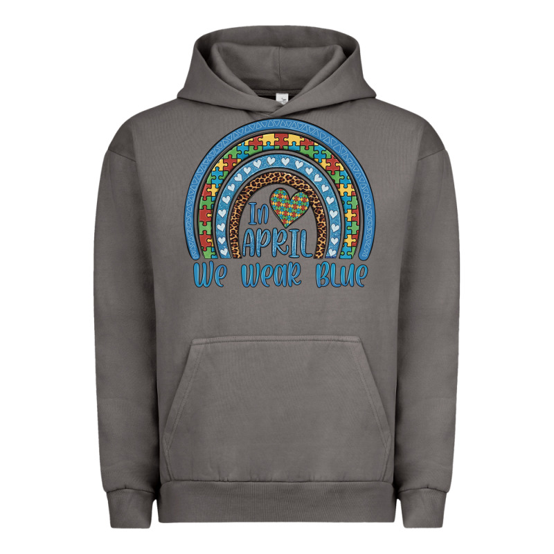 In April We Wear Blue Autism Awareness Leopard Rainbow Urban Hoodie by Artiststas | Teevron