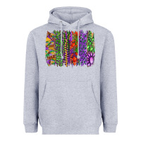 Heather Grey Mardi gras brush strokes king cake and craw fish Heavyweight Hoodie - RanaPortraitStore