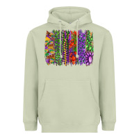 Matcha Mardi gras brush strokes king cake and craw fish Heavyweight Hoodie - RanaPortraitStore