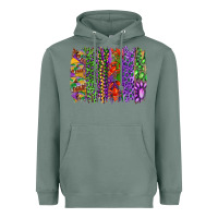 Sage Mardi gras brush strokes king cake and craw fish Heavyweight Hoodie - RanaPortraitStore