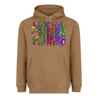 Toasted Coconut Mardi gras brush strokes king cake and craw fish Heavyweight Hoodie - RanaPortraitStore