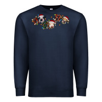 Navy hohoho christmas cows Premium Sweatshirt - RanaPortraitStore