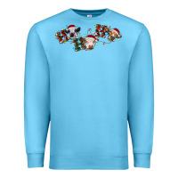Ocean Blue hohoho christmas cows Premium Sweatshirt - RanaPortraitStore