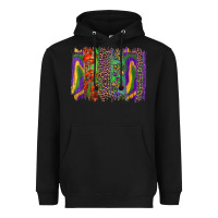 Black Mardi Gras Brushstrokes Heavyweight Hoodie - RanaPortraitStore