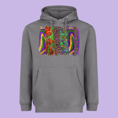 Heavyweight Hoodie Mardi Gras Brushstrokes