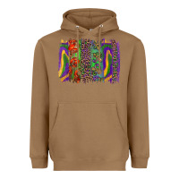 Toasted Coconut Mardi Gras Brushstrokes Heavyweight Hoodie - RanaPortraitStore