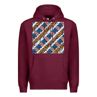 Burgundy american mama leopard seamless pattern Premium Hoodie - BundleAndBundleShop