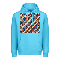 Ocean Blue american mama leopard seamless pattern Premium Hoodie - BundleAndBundleShop