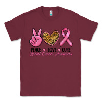 Burgundy peace love cure Classic Tee - RanaPortraitStore
