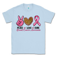 Dusty Blue peace love cure Classic Tee - RanaPortraitStore