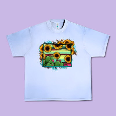 Wyoming Map Sunflower Cactus Serape Urban Heavy Tee Designed By Ranaportraitstore
