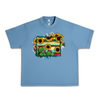 Pebble Blue wyoming map sunflower cactus serape Urban Heavy Tee - RanaPortraitStore